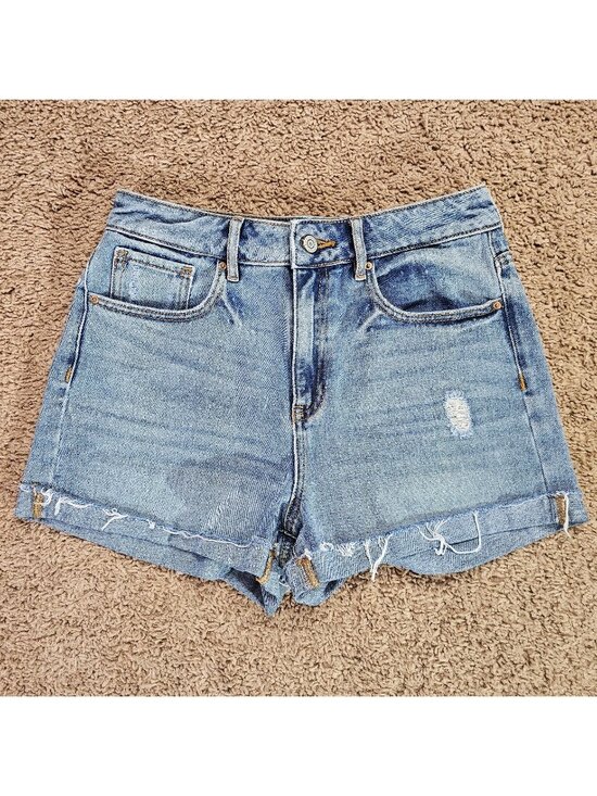 PacSun Pants - Pacsun Jean Shorts Womens 26 Blue Mom Short Distressed Cuffed Denim